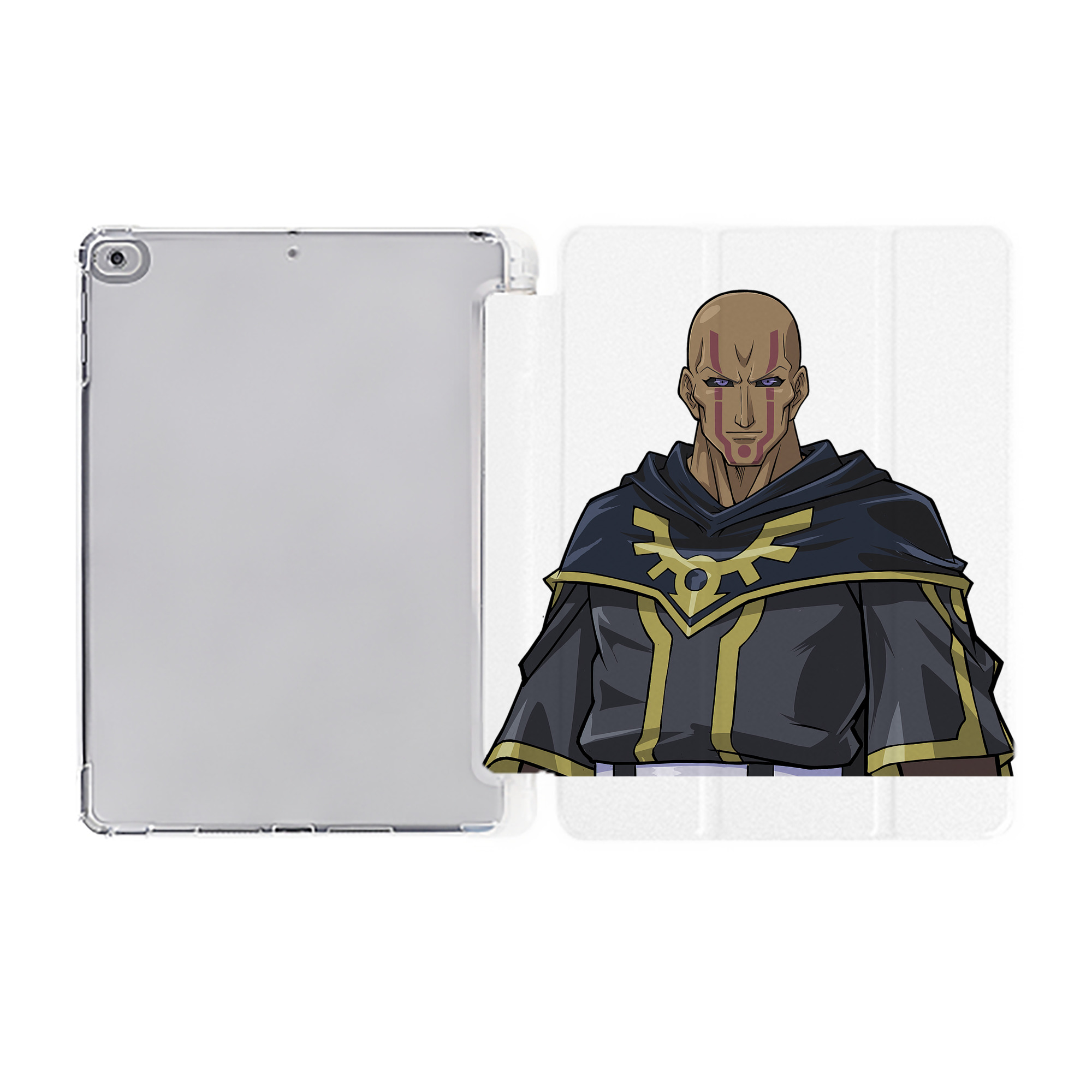 （画像用） 遊☆戯☆王 Yu-Gi-Oh! IPad ケース ペン収納付き 三つ折りスタンド PUレザー×シリコン 対応機種9.5/10.5/10.9インチ